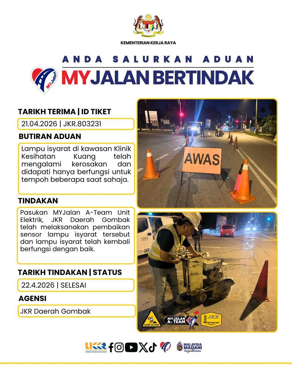 22 Apr 2026 - JKR Daerah Gombak